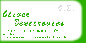 oliver demetrovics business card